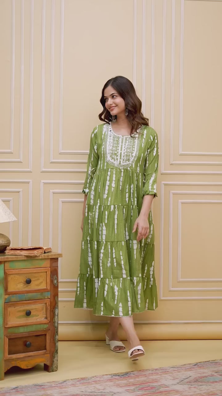 Dark Lilac Embroidered Cotton Lurex Anarkali Gown